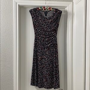 Knee length ruched A-line dress